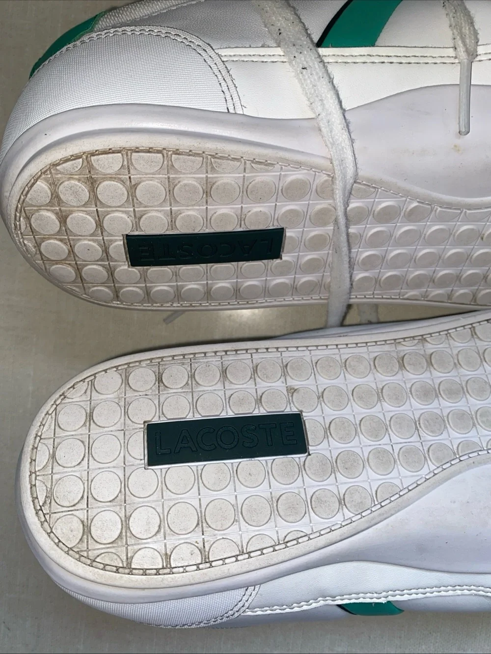 Lacoste Men 9.5 Shoes Chaymon 0722 1 White Green Leather Casual Sneakers